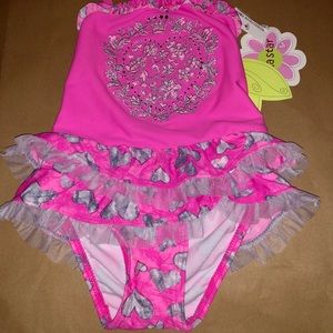 Pink with Bling Bling Girls Bathing Suit